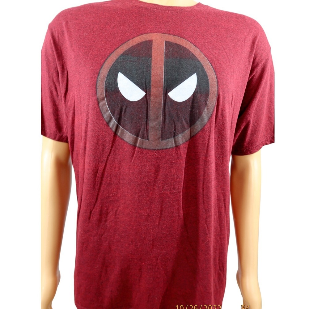 Marvel Deadpool T Shirt‎ Men's Size XL Logo Red Ryan Reynolds